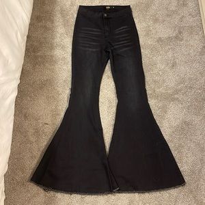 black flare jeans